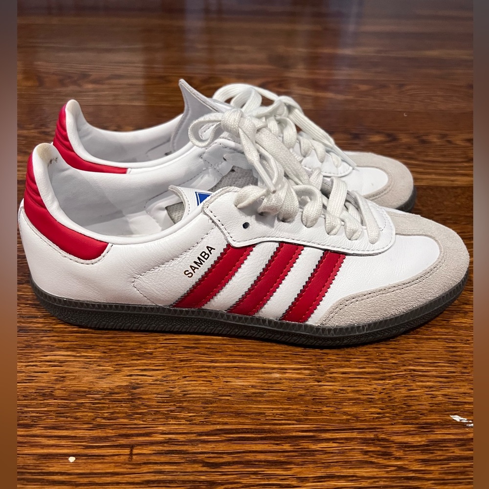 Size 5 - adidas Samba OG White Scarlet